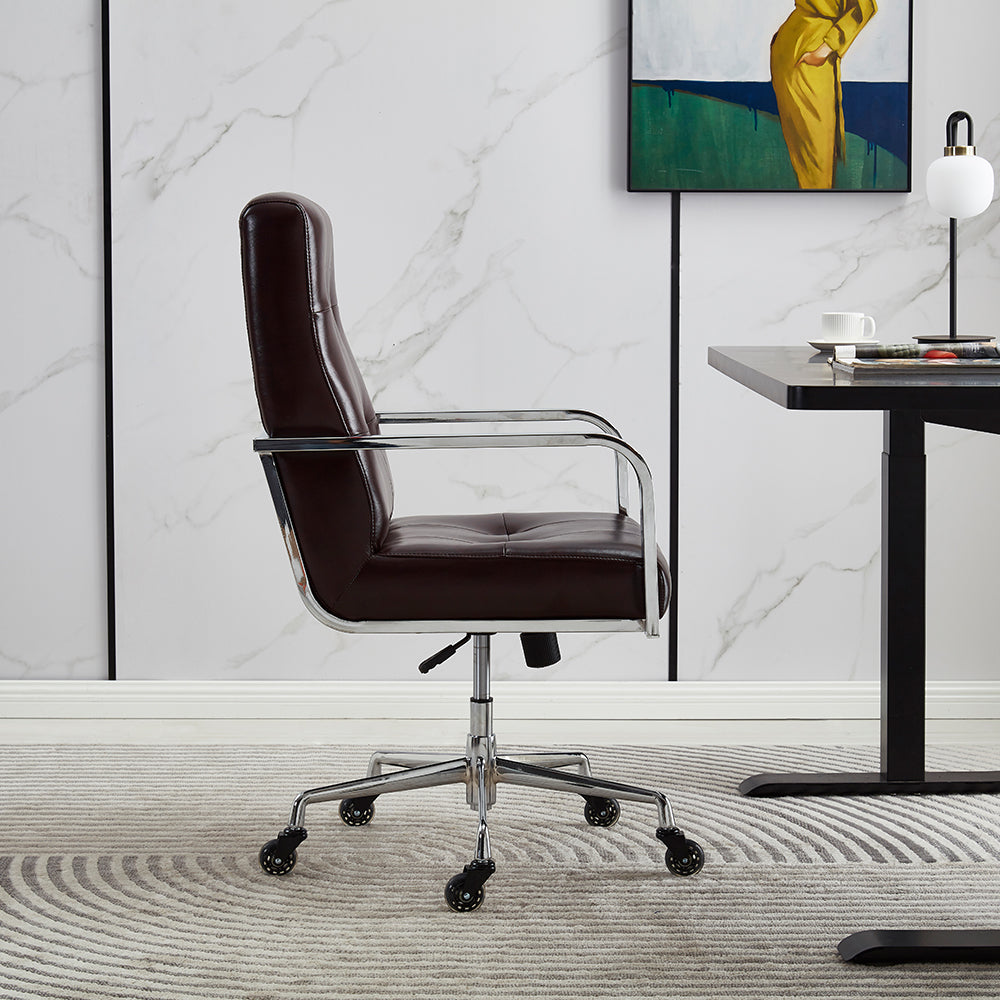 Boston Swivel Desk Chair Eco Leather With Caster Wheels