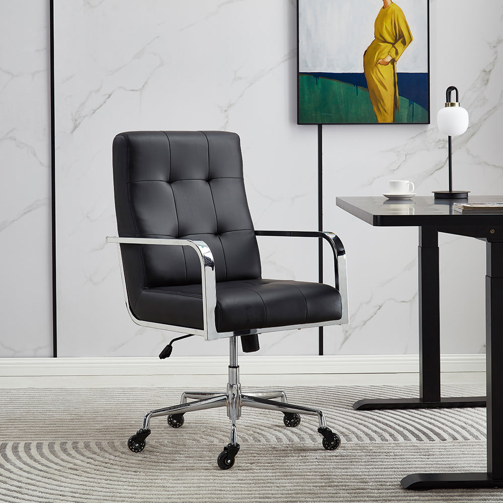 Los Angeles Swivel Desk Chair Eco Leather With Caster Wheels