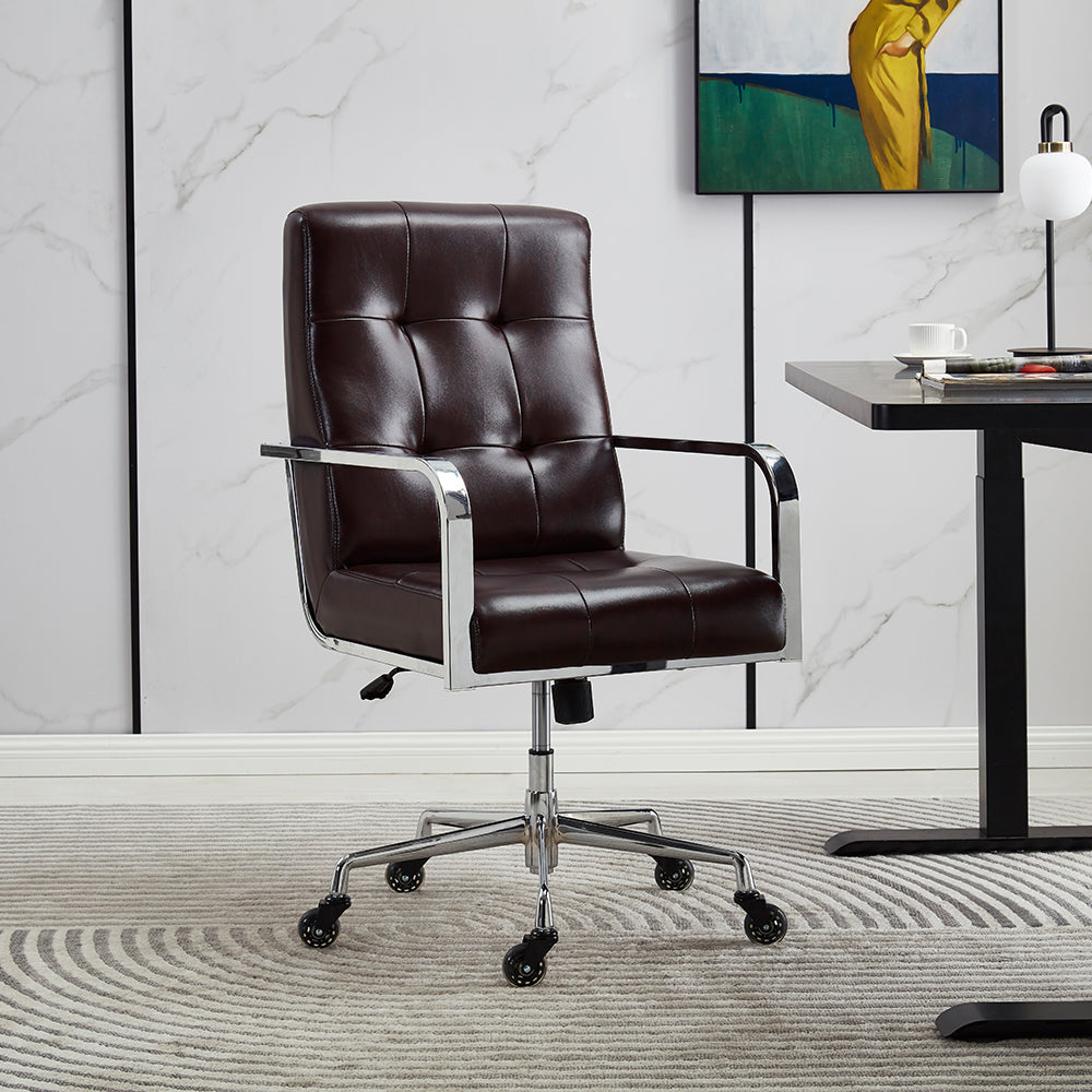 Boston Swivel Desk Chair Eco Leather With Caster Wheels